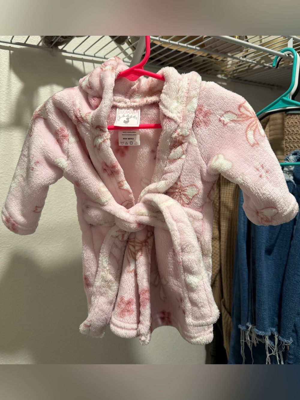Floral and bows baby robe